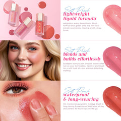 KIMUSE liquid blush long-wear-waterproof shows lasting color through busy days.