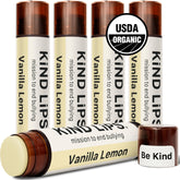 Kind Lips vanilla lemon lip balm tube for smooth, hydrated lips