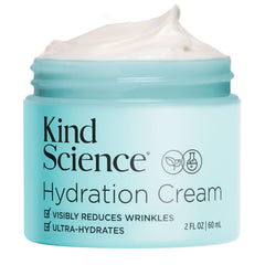 Kind Science Hydration Cream jar front view demonstrates daily moisturization and hydration.