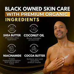 King Complexion Shea Cocoa Body Butter applied on forearm for smooth, fast absorption.