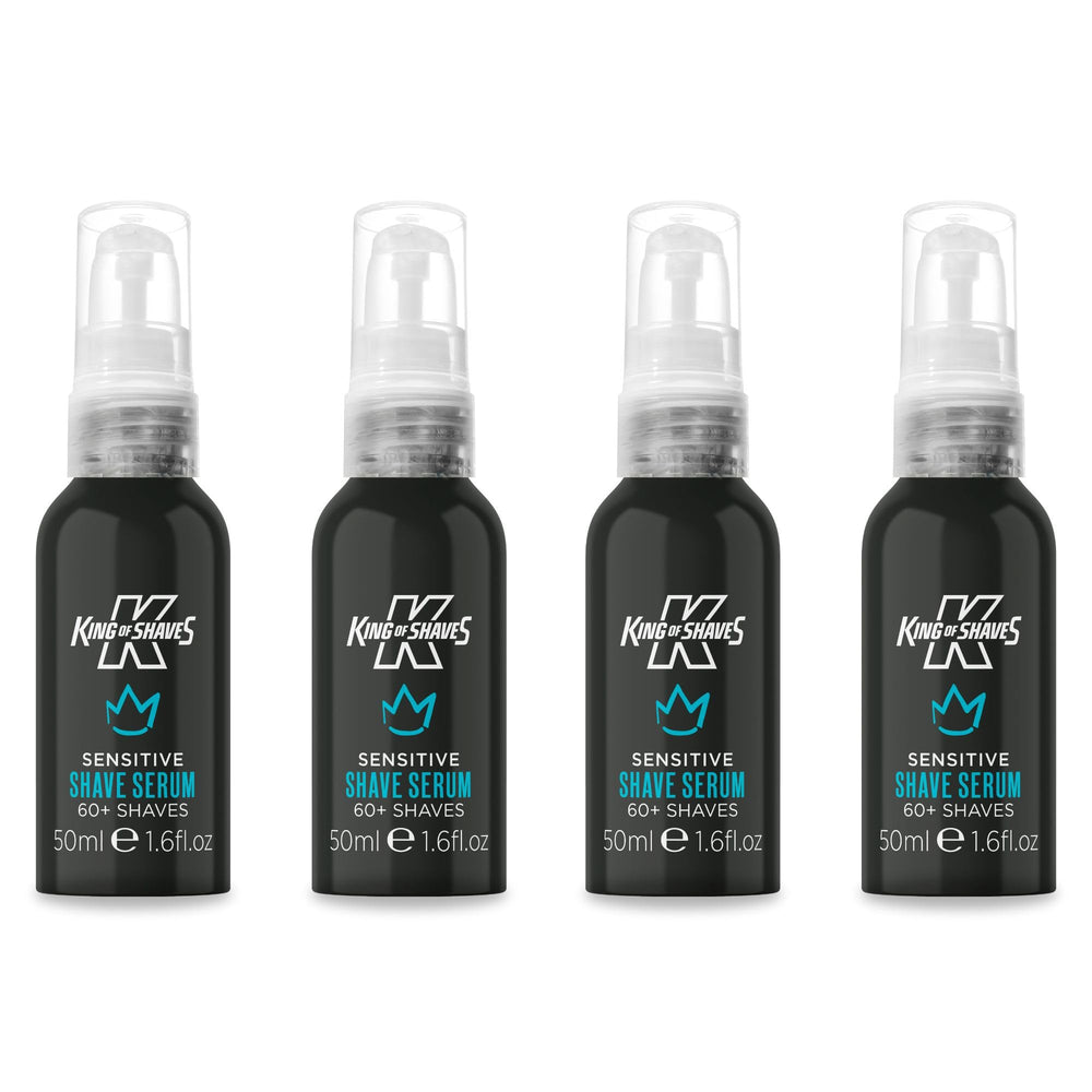 King of Shaves Advanced Sensitive Face Serum bottle showing travel-friendly design for post-shave hydration