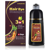 KINGMING Dark Brown Instant Color Shampoo bottle showing instant gray coverage.