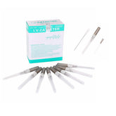KingWei 16G IV catheter needles in packaged sterile set for safe handling.