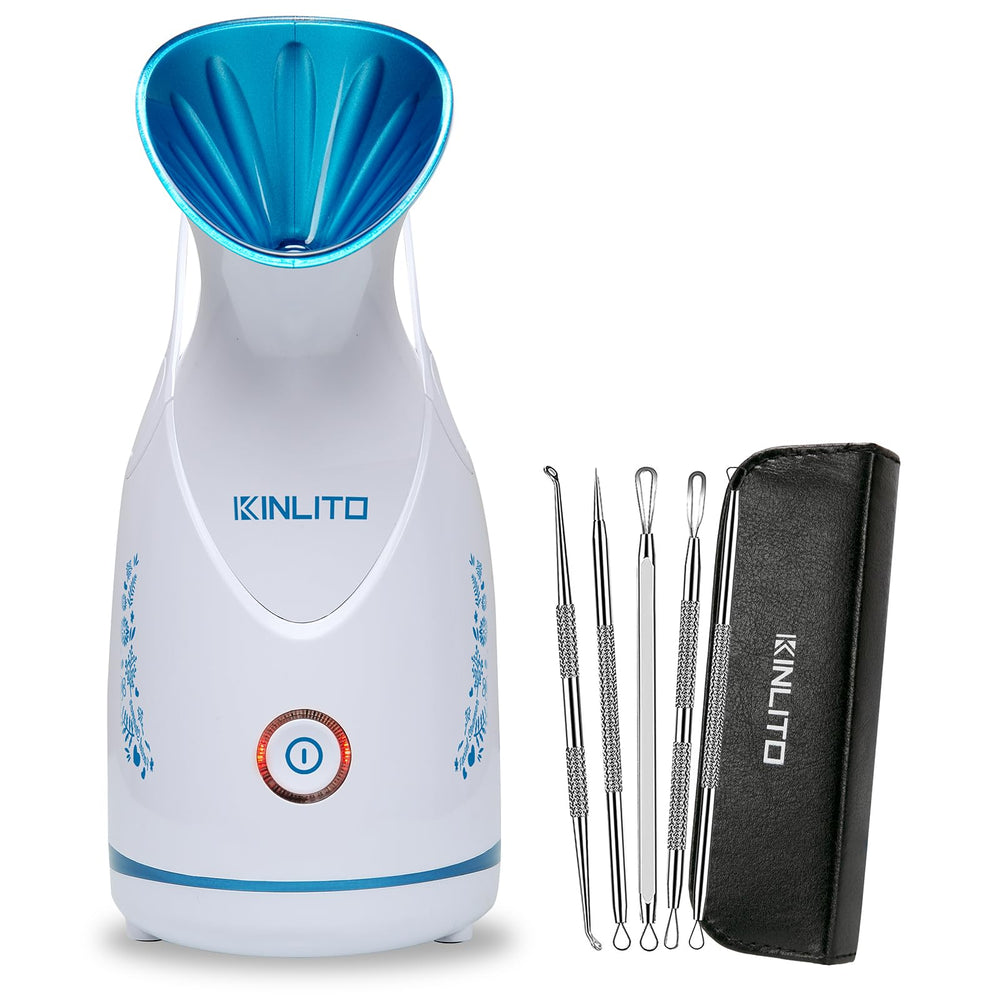 Kinlito facial steamer with thermostatic steam for gentle warmth