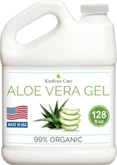 KinRose Care Aloe Vera Gel bottle provides pure, unscented hydration for skin and hair.