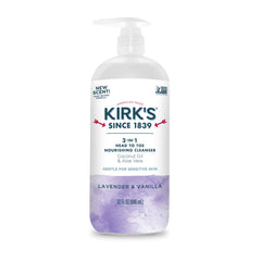 Kirks 3-in-1 head-to-toe cleanser bottle for simplified daily care.