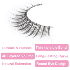 Kiromiro eyelash band detail shows ultra-thin clear band for comfortable wear.