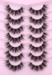Kiromiro false lashes with clear band for dramatic 18mm length.