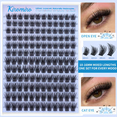 Kiromiro Lash Clusters 144pcs packaging for quick, customizable looks.