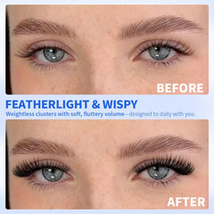 Kiromiro Lash Clusters delicate fibers create subtle, natural wisps.