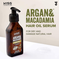 KISS Argan & Macadamia treatment adds curl volume and bounce.