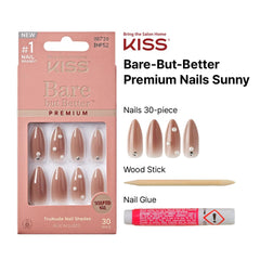 KISS False Nails Kit Pearl rhinestones add subtle sparkle for occasions