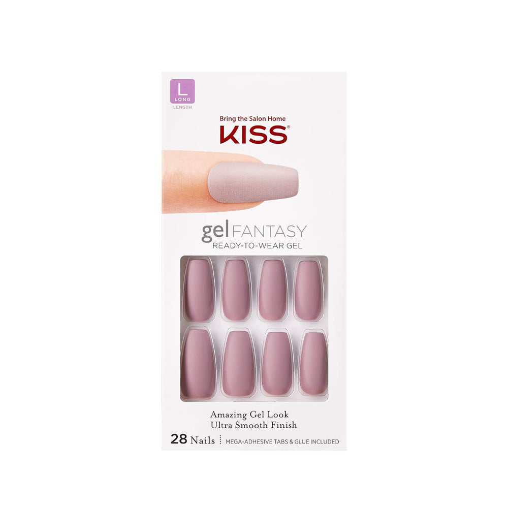 KISS Gel Fantasy ready-to-wear nails close-up with long-lasting gel finish option