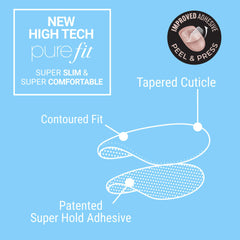 KISS imPRESS varied-size nails ensure a snug, customizable fit.