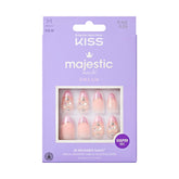 KISS Majestic nails front view with light pink almond tips for an easy at-home manicure