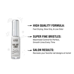 Kiss New York Nail Art Liner low odor formula for comfortable application.