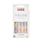 KISS Voguish Fantasy Candies nails closeup with smudge-free gel finish for long wear