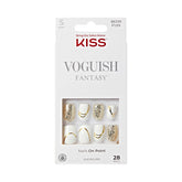 KISS Voguish Fantasy nails white squoval short for fast at-home manicure.