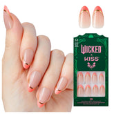 KISS WICKED X Glamorous Gal almond nails with pink tips for a luxe look.
