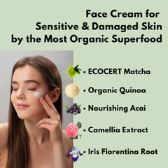 KITAO face cream texture swirl demonstrates quick absorption and non-greasy finish.