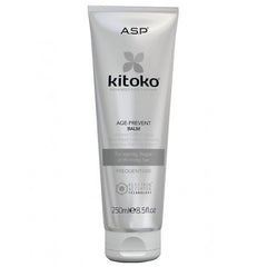 Kitoko Age-Prevent Balm bottle promotes stronger, smoother hair.