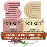 Kitsch Castor Oil Shampoo Bar packshot highlighting cleansing action for scalp vitality.