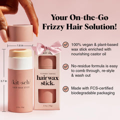 Kitsch Hair Wax Stick tames flyaways for a polished, natural look.