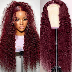 Kivolin 28 inch burgundy wavy hair with dramatic length and volume