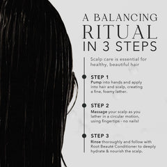KIWABI Root Beaute shampoo foamy lather demonstrating gentle cleanse.