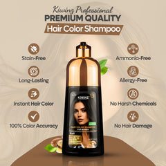 Kiwinz Professional Hair Color Shampoo application massage shows even color distribution.