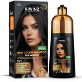 Kiwinz Professional Hair Color Shampoo bottle pour for easy, mess-free application.