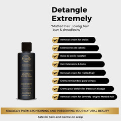 KizaiaCare detangler cream dispense shows easy application for knot-prone hair.