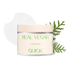 KLAVUU Real Vegan Quick Cleansing Pad packaging showcases a gentle, vegan cleansing experience.