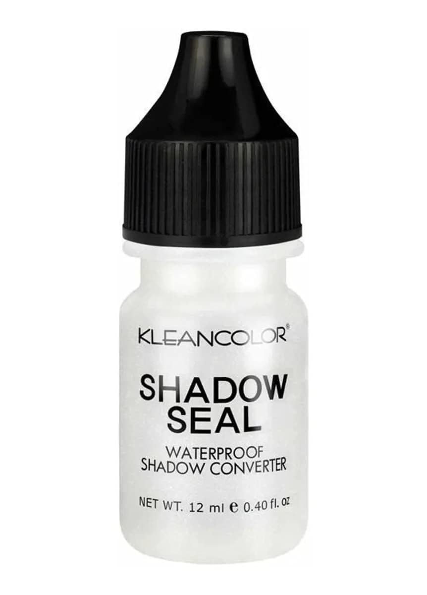 Kleancolor Shadow Seal bottle close-up, clear quick-dry formula for long-lasting eye makeup.