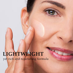 Close-up of lightweight serum texture, non-greasy on the skin.