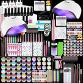 Klemon acrylic nail kit with UV lamp for at-home manicures
