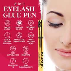 KLINQE Precision Tip application to secure lashes with clean lines.