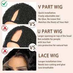 Kloiynj Glueless V-Shape wig demonstrates quick wear and secure hold.