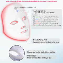 KNNKNN seven-color LED mask in action for varied skin needs.
