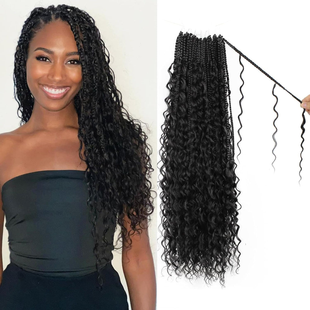 Knovotch Boho Crochet Braids 14in soft curls for a natural look
