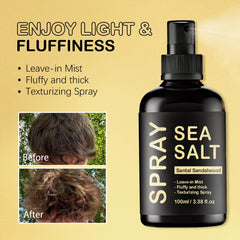 KOEC Sea Salt Spray applied to hair for natural lift and waves.