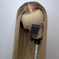 Koinu Ash Blonde Wig showing high-quality Brazilian human hair quality