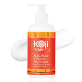 Koji White kojic-acid papaya body lotion bottle showcasing hydration-ready formula.