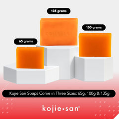 Kojie San kojic acid bar closeup highlighting exfoliating formula for smoother skin