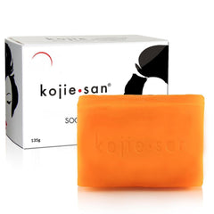 Kojie San original Kojic Acid soap packaging for an at-home dark spot lightening routine.