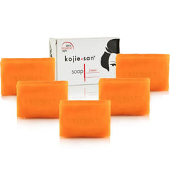 Kojie San original packaging for skin brightening soap, highlighting kojic acid formula.