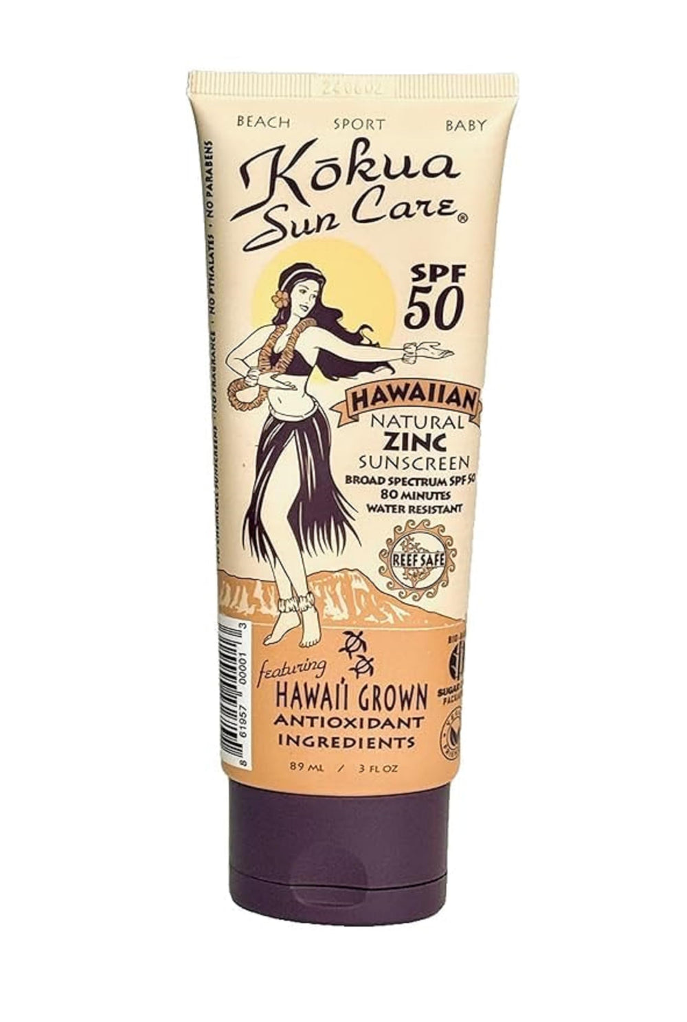 Kokua Sun Care face sunscreen with a clear, smooth finish for daily protection