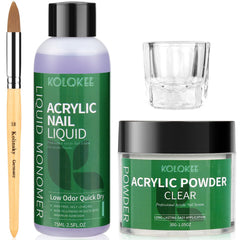 Kolqkee acrylic nail kit contents shown for at-home DIY nails and easy setup.