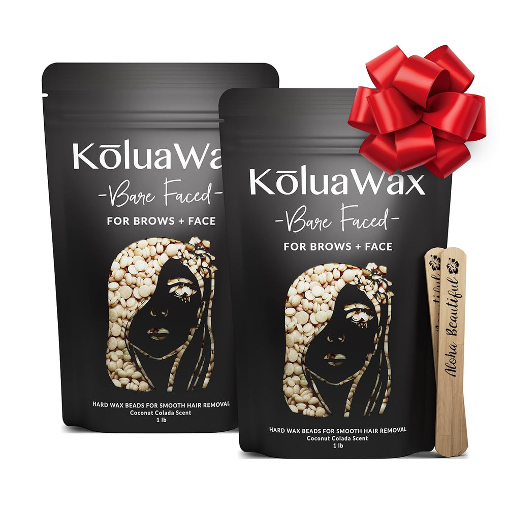 KoluaWax Coconut Colada face and brows hard wax beads for precise facial hair removal.