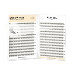 Kolybel 1000 premade lash fans 10D narrow 14mm for fast, fluffy volume.